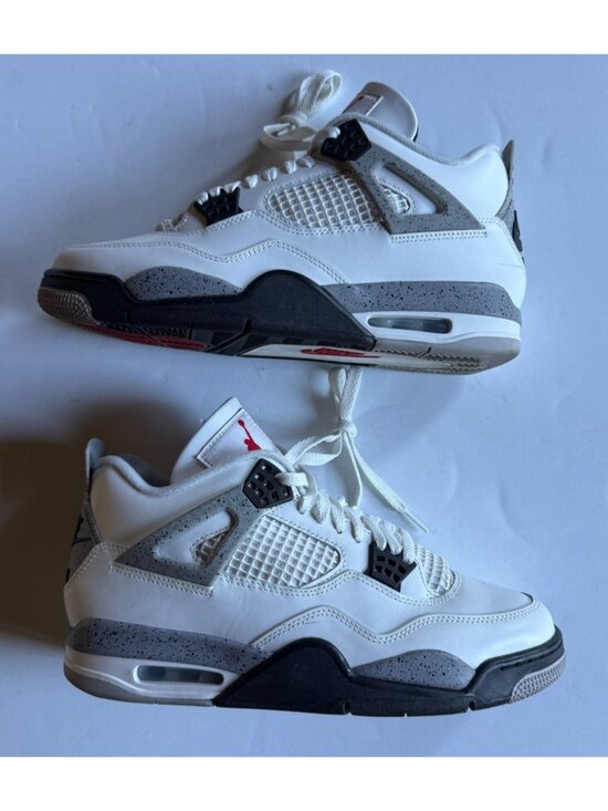 Nike Air Jordan 4 Retro White Cement Sneakers - Men s Size 10 - FV5029-100
